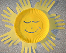 Educating CHildren|Preschool|Art|colours(primary)|Yellow Hand Print Sun